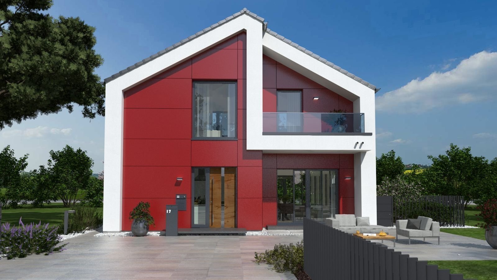 EIN­FA­MI­LI­EN­HAUS MIT MODERNEM DE­SI­GNAN­SPRUCH