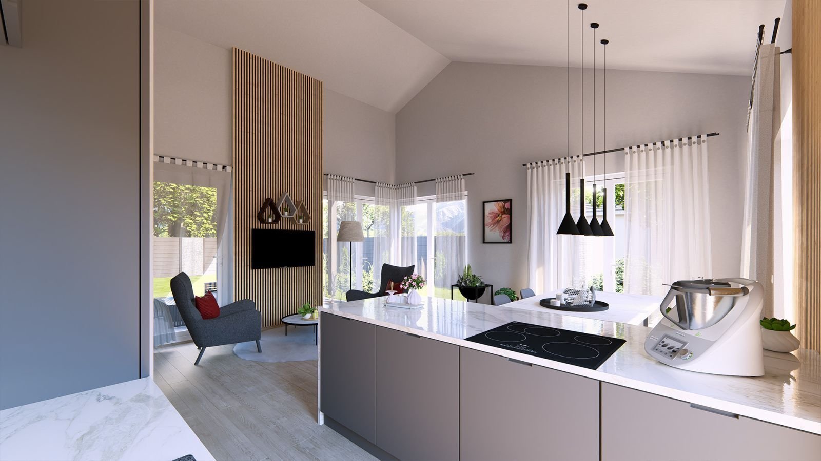 ELEGANTER BUNGALOW MIT OFFENEM WOHNKONZEPT -projektiert-