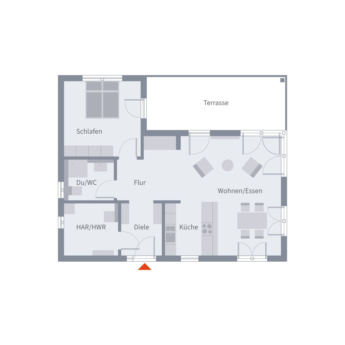 ELEGANTER BUNGALOW MIT OFFENEM WOHNKONZEPT -projektiert-