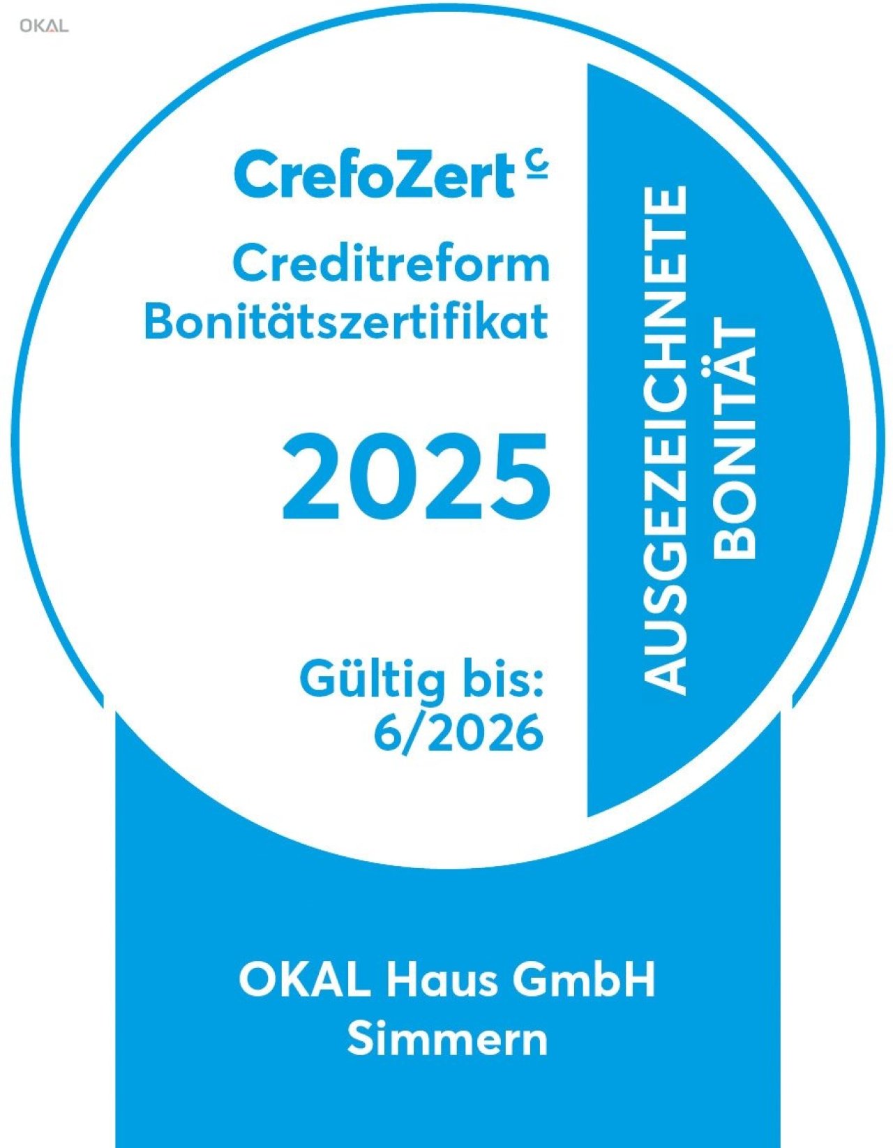 OKAL Haus GmbH - Crefo-Zertifikat OKAL Haus GmbH - Crefo-Zertifikat
