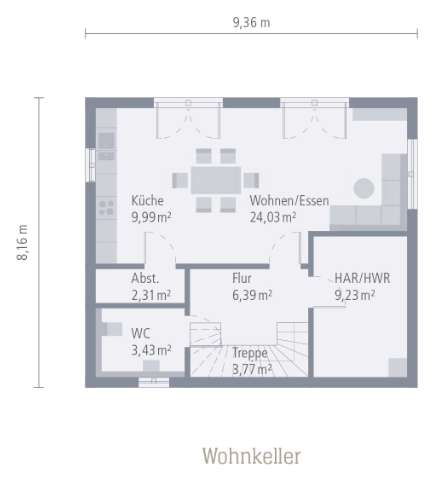 Keller_Grundris_Designhaus am Berg: EFH